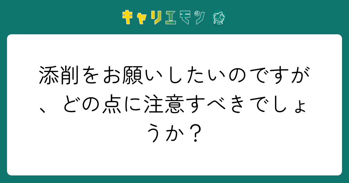 添削をお願いしたいのですが、どの点に注意すべきでしょうか？