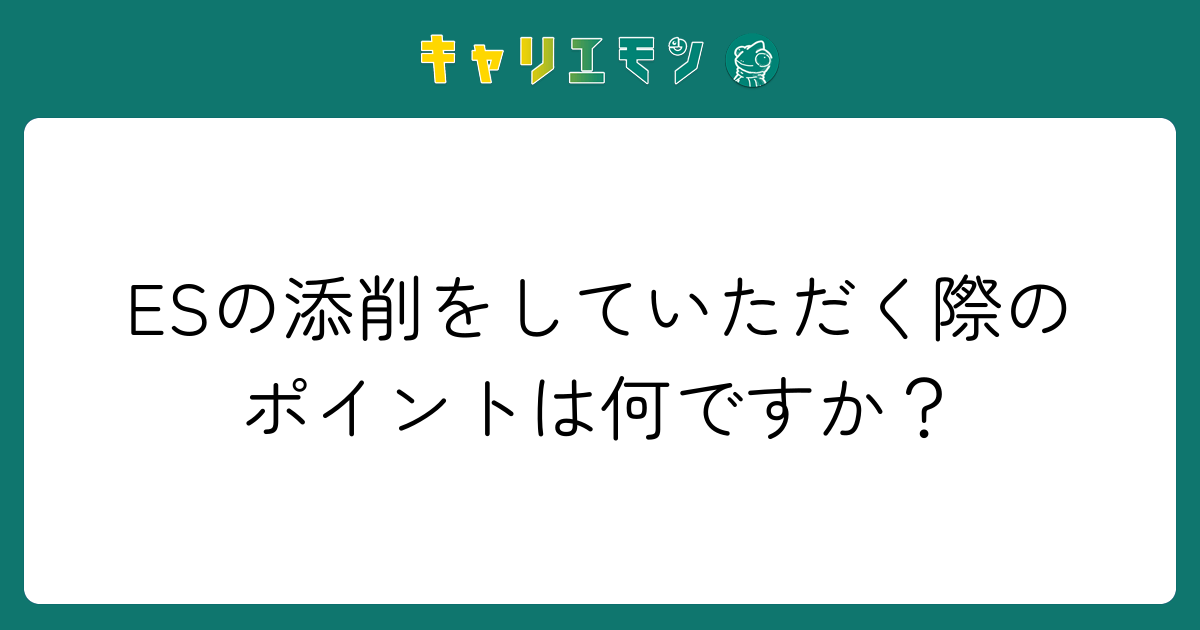 ESの添削をしていただく際のポイントは何ですか？